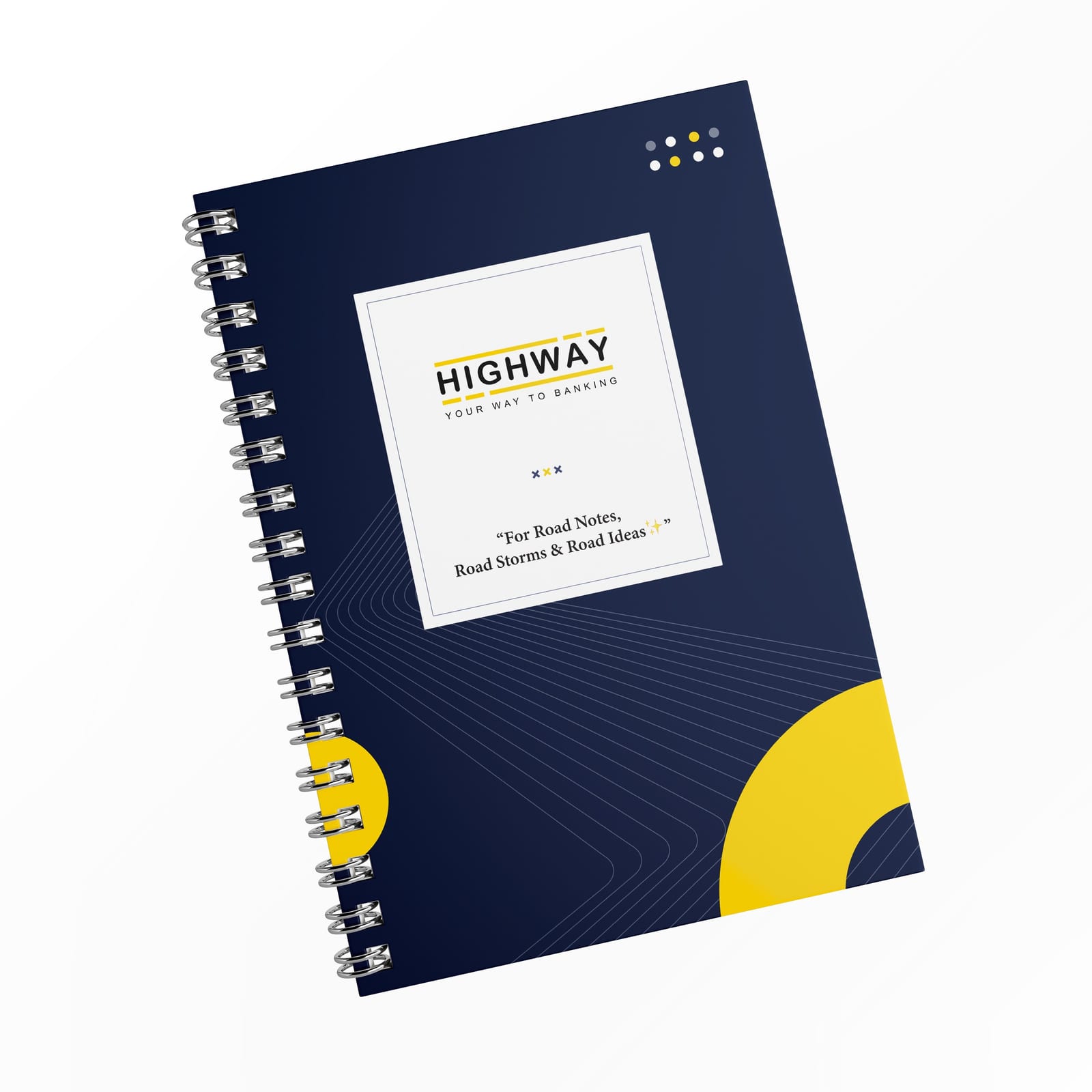 Highway branded notebook mockup for expo materials