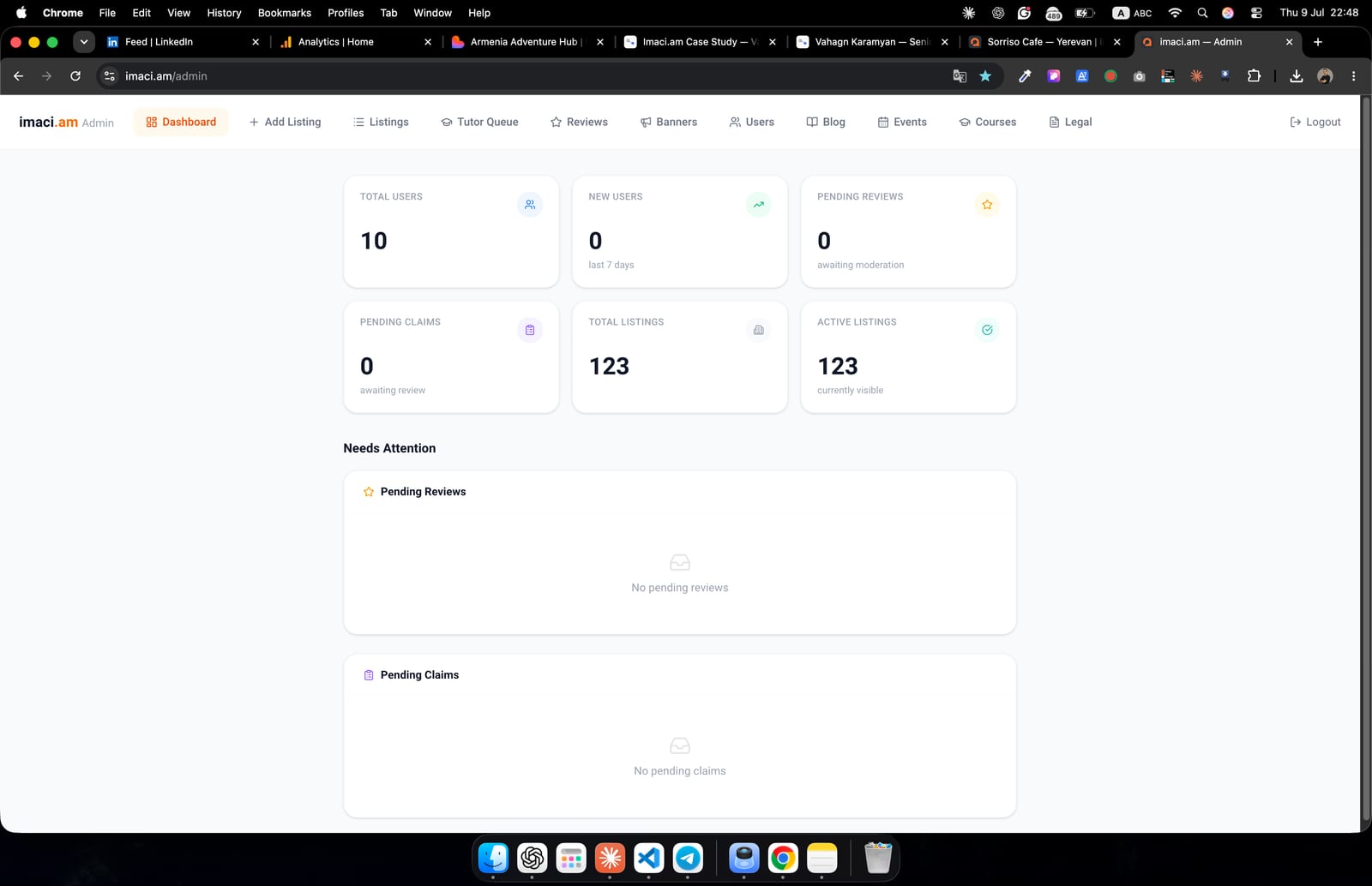 Imaci.am admin dashboard screenshot