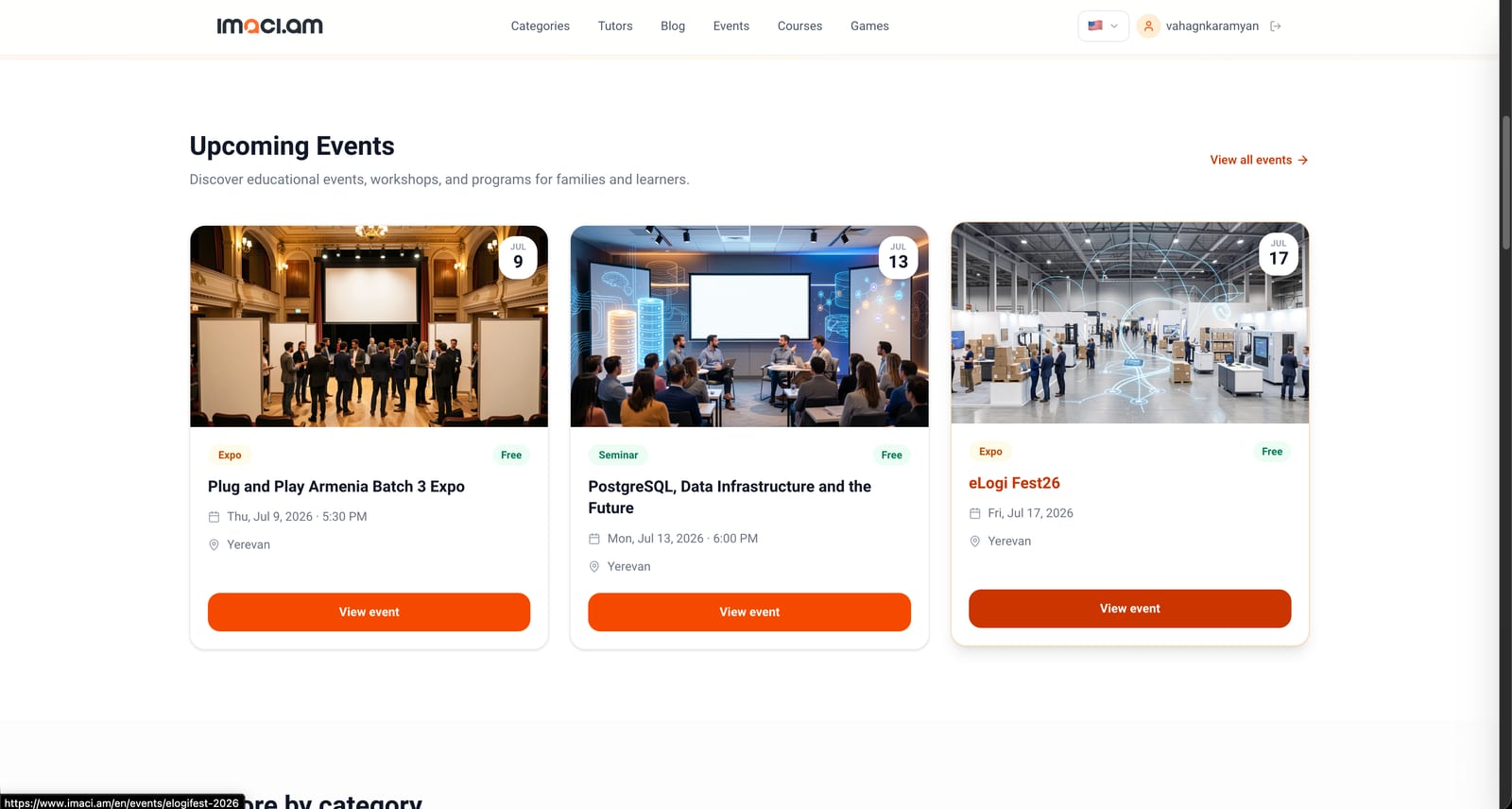 Imaci.am search and category discovery screenshot