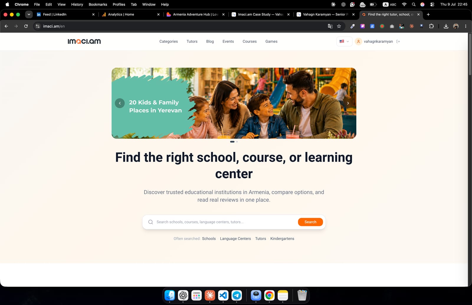 Imaci.am homepage screenshot